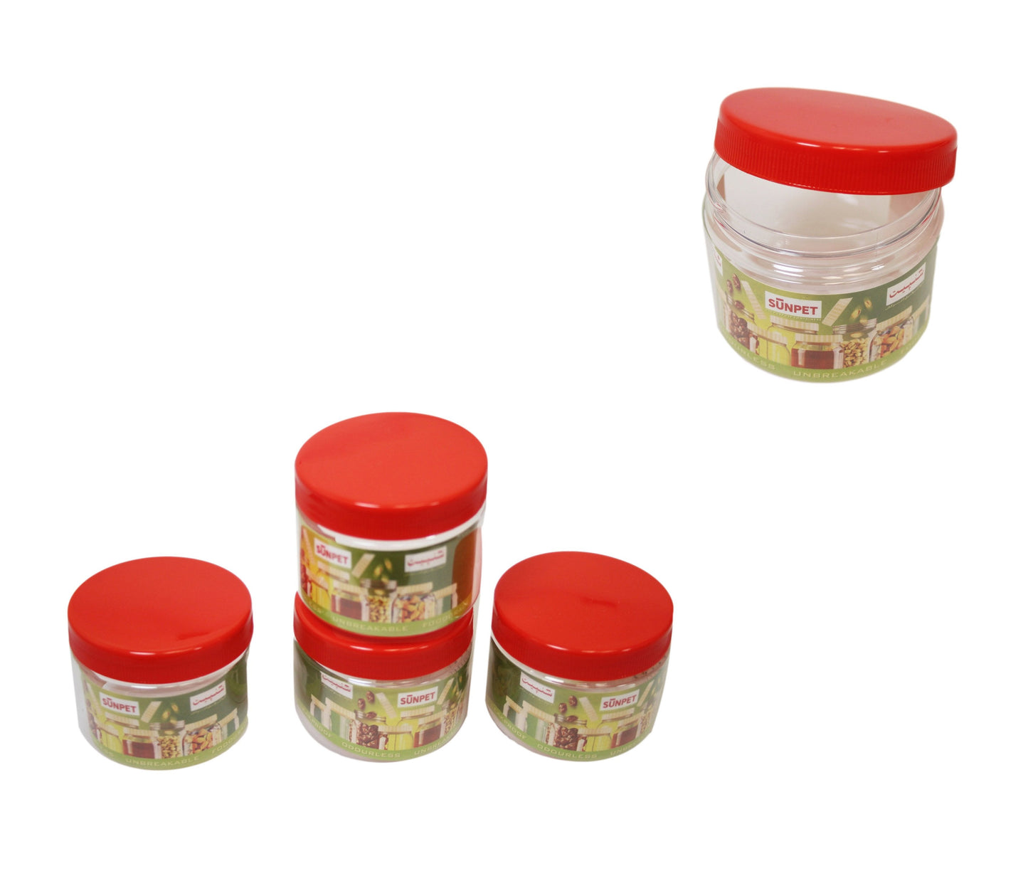 Plastic Kitchen Pet Food Storage Jar 200 ml Pack of 3 ST1592 (Parcel Rate)