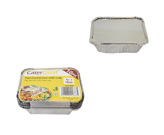 Aluminium Foil Food Storage Containers 16oz Pack of 8 ST21688 (Parcel Rate)