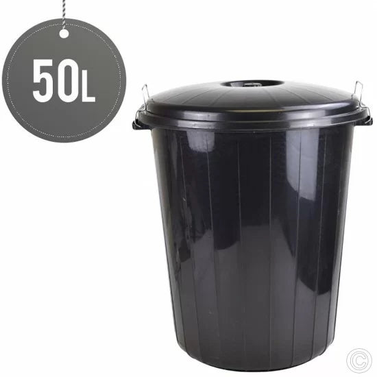 Plastic Dustbin Round 50L Assorted Colours ST5119 RB50  (Big Parcel Rate)