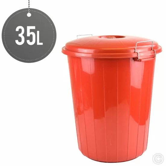 Plastic Dustbin Round 35L Assorted Colours ST5120 / UP110 / RB35 (Big Parcel Rate)