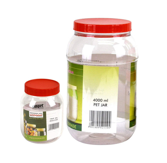 Plastic Kitchen Pet Food Storage Jar 4 Litre + 750ml ST5136 (Parcel Rate)