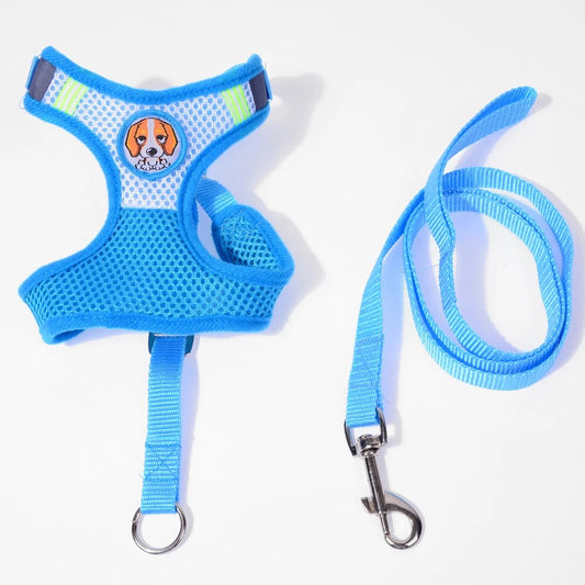 Dog Leash Reflective With Soft Harness Vest Size Medium Assorted Colours 93cm 6710M (Parcel Rate)