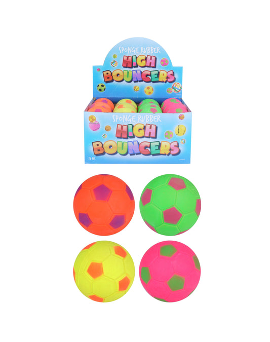 Sponge Rubbers High Bouncers Assorted Colour Indoor Outdoor Footballs Random Sent 6.2cm x 1 T21018 (Parcel Rate)