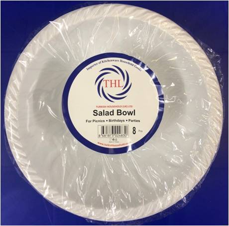 White Plastic Salad Bowls 22 x 9cm  Pack of 8 THL2483 (Parcel Rate)