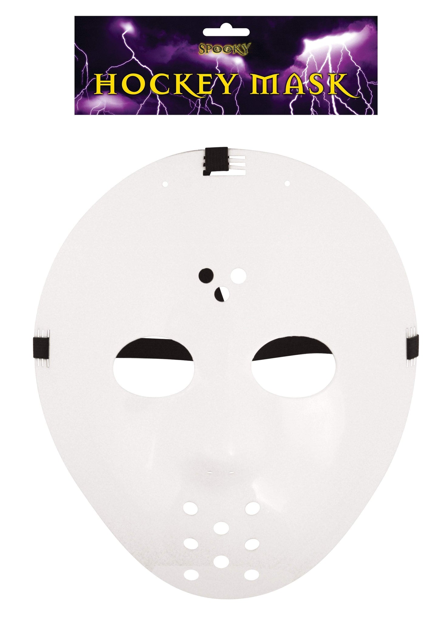 Halloween White Scary Hockey Mask Festive Trick Or Treat Mask V02957 (Parcel Rate)