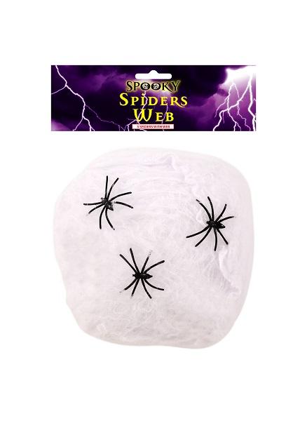 Spooky Spiders Web With Spiders Halloween Scary Jokes And Pranks 20g V09967 A (Parcel Rate)