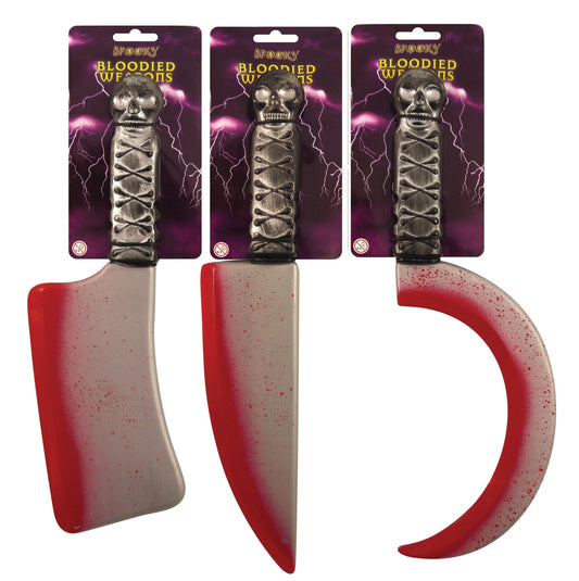 Plastic Halloween Festive Blooded Weapons Assorted Designs V57002 (Parcel Rate)