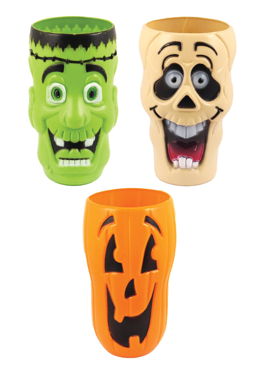 Plastic Halloween Party Cups Assorted Designs V57030 (Parcel Rate)