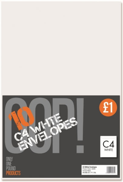 OOP! C4 White Envelopes Pack of 10 A2439 (Parcel Rate)