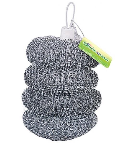 Galv Steel Scourer Heavy Duty Washing Up Scourer 4 Pack B74TS (Parcel Rate)