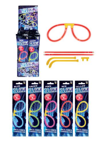 Glow Neon Glasses Bright Festival Fancy Dress Hen Party Light Sticks Pink 5260 (Parcel Rate)