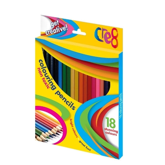 Cre8 Colouring Pencils Pack of 18 Assorted Colours 8 P2122 (Large Letter Rate)