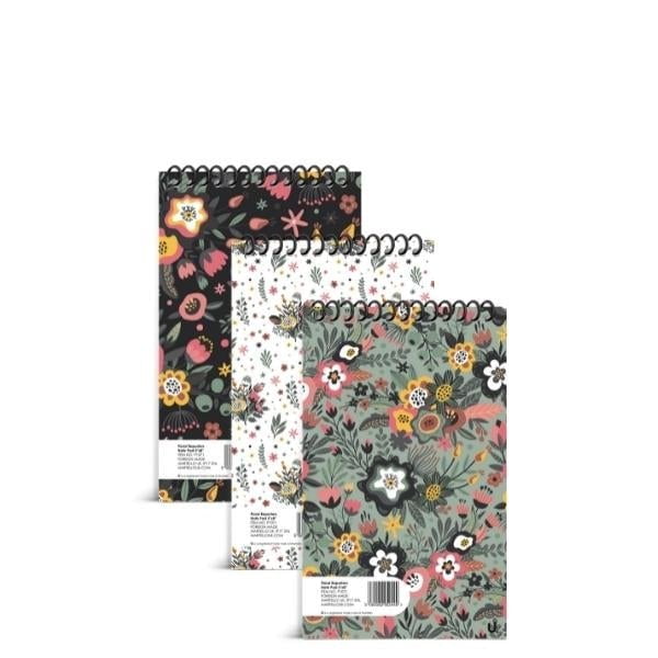 Floral Reporters Note Pad 5"x8" School Assorted Designs P1071 A  (Parcel Rate)