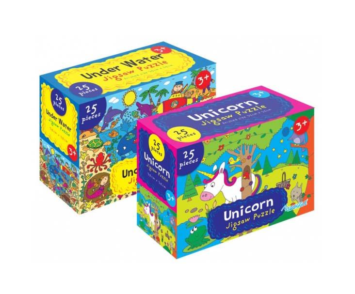 Unicorn / Underwater Jigsaw Puzzle 25 Pieces Assorted Designs P2835 (Parcel Rate)