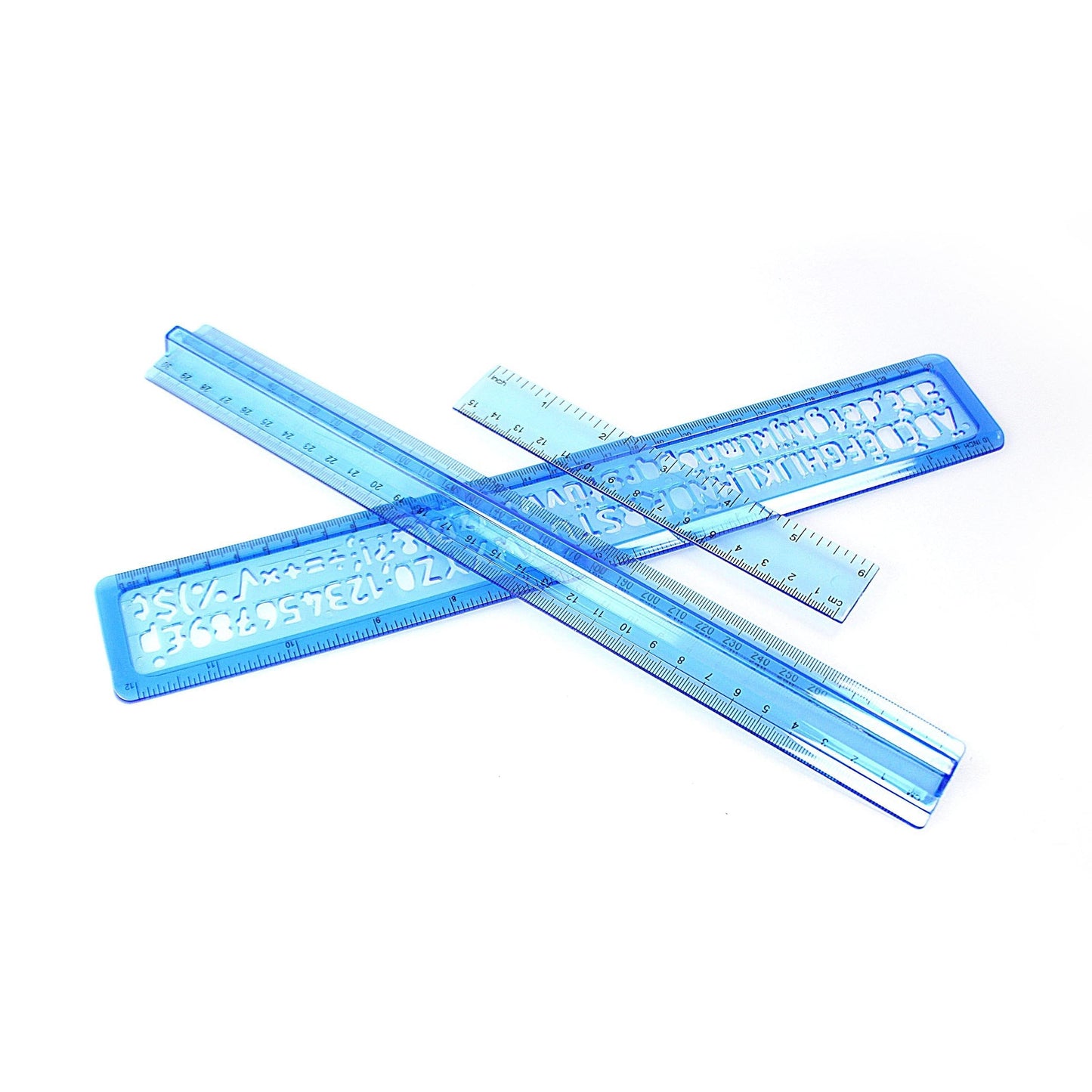 3 Pack Rulers 30cm 15cm & 30cm Stencil Ruler Set P2384 (Large Letter Rate)