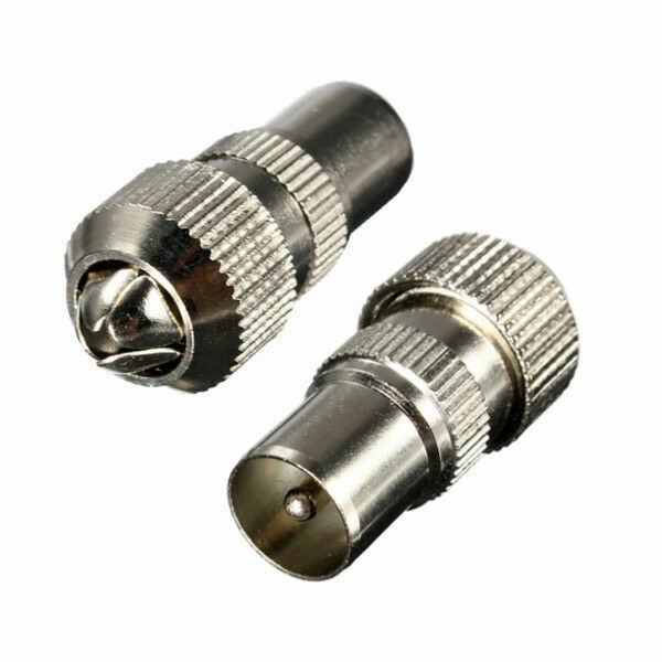 PIFCO Nickel Co-Axial TV Plugs Pack of 2 AVS1049 (Parcel Rate)