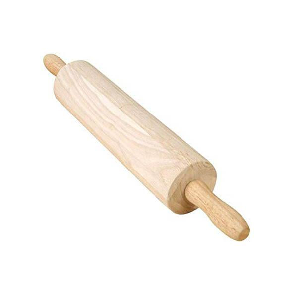 Wooden Rolling Pin Chapatti Roti Roller Maker With 2 Handles 42cm ST9552 (Parcel Rate)