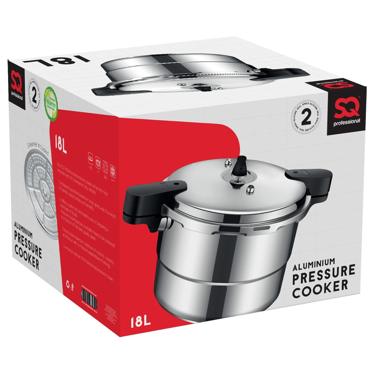 SQ Professional Aluminium Pressure Cooker 18 Litre 10573 (Big Parcel Rate)