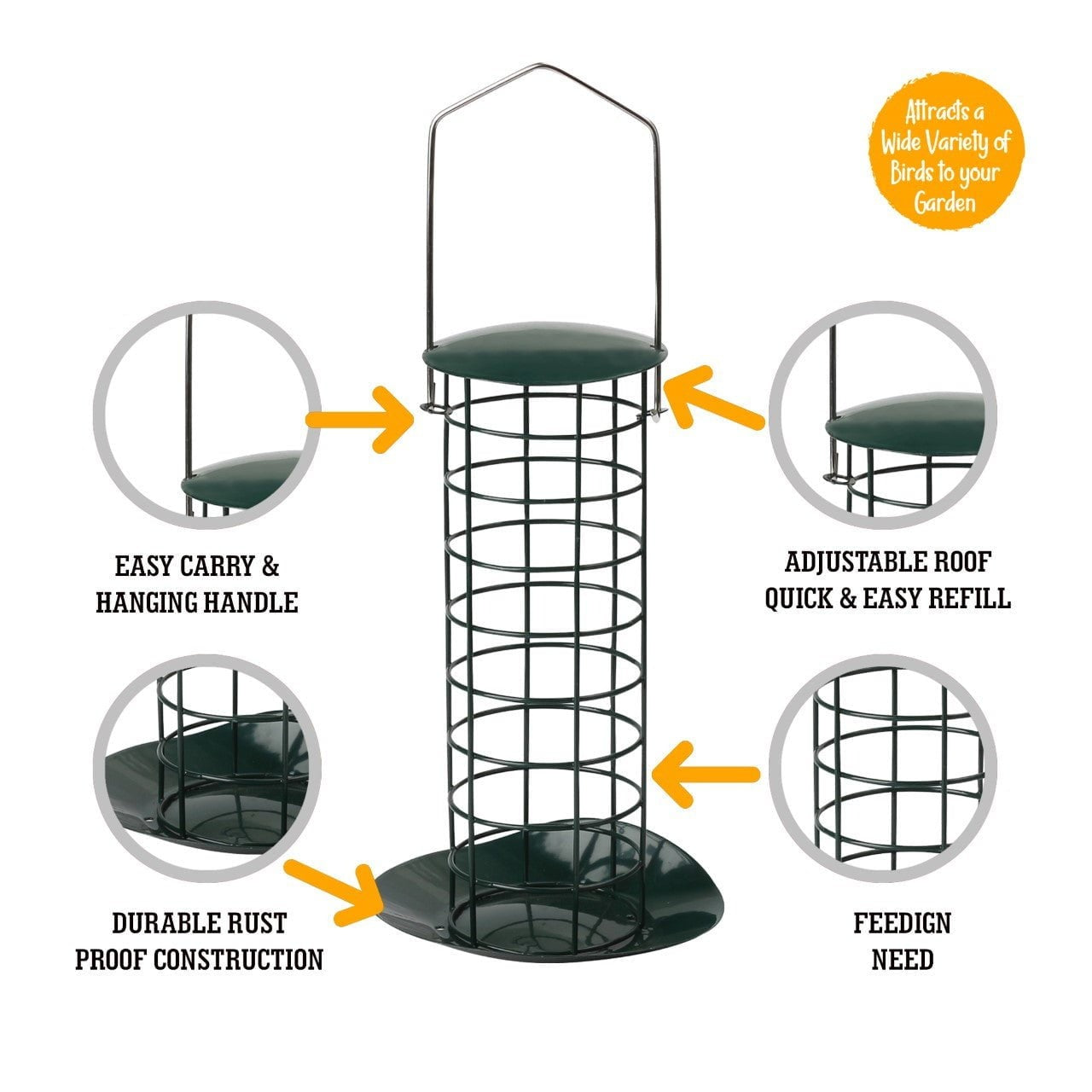 Garden Fat Ball Bid Feeder 24 cm 1065 A  (Parcel Rate)