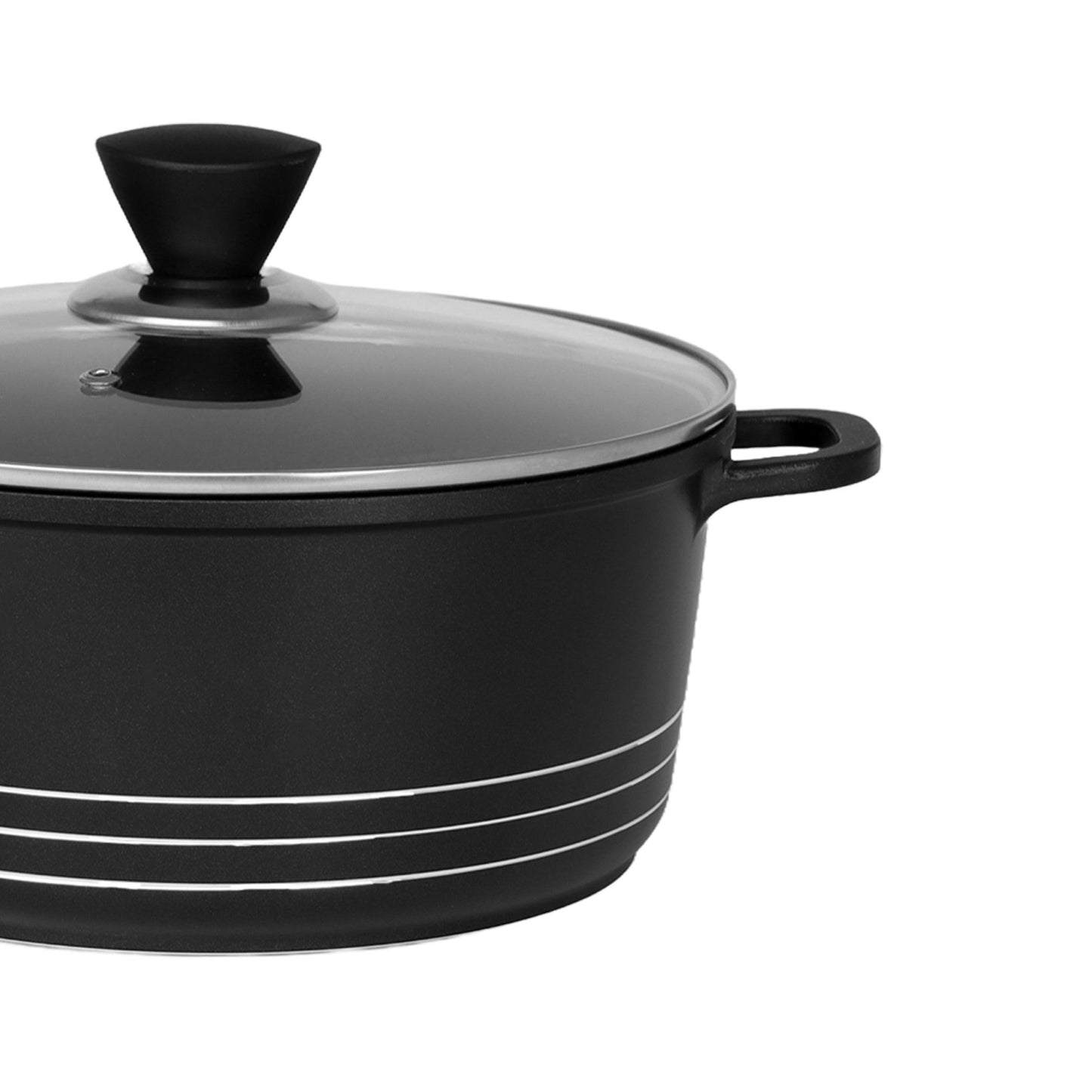 Laria Non Stick Die Cast Stockpot Pan Set 4pcs Black 10743 (Big Parcel Rate)