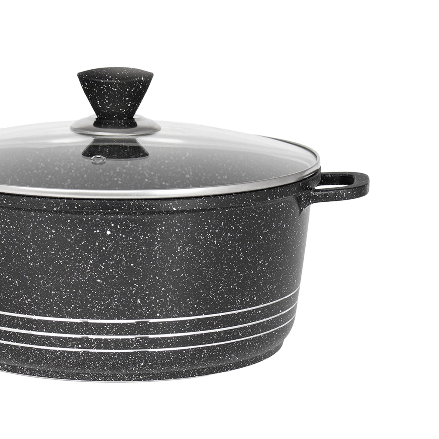 Laria Marbell Die Cast Stockpot Pan Set 4pcs Black 10884 (Big Parcel Rate)