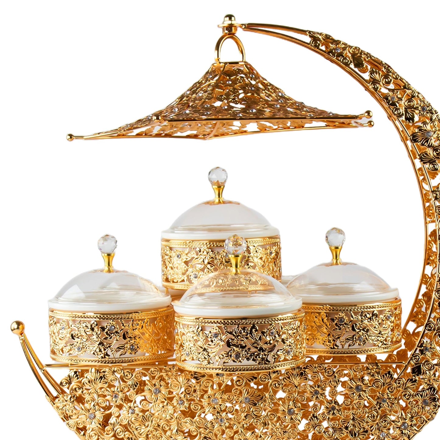 Durane Metal / Plastic Ornate Party Serving Tray Stand Gold A028G Moon 11035 (Big Parcel Rate)