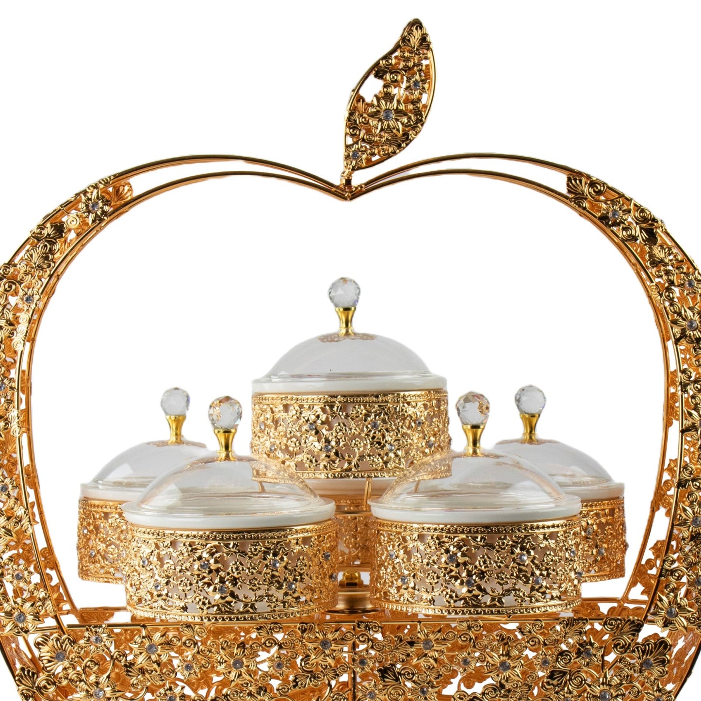 Durane Metal / Plastic Ornate Party Serving Tray Stand Gold A045G Apple 11038 (Big Parcel Rate)