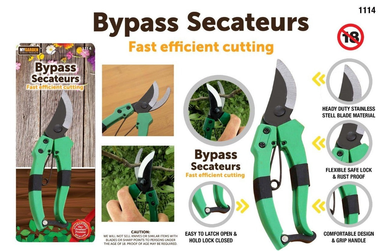 Garden Bypass Secateurs Pruning Shears 1114 (Parcel Rate)