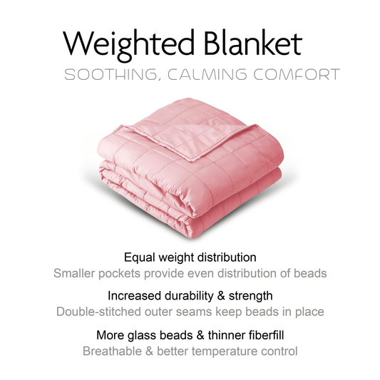 Weighted Blanket 150cm x 200cm 8kg Pink 4611 (Parcel Rate)