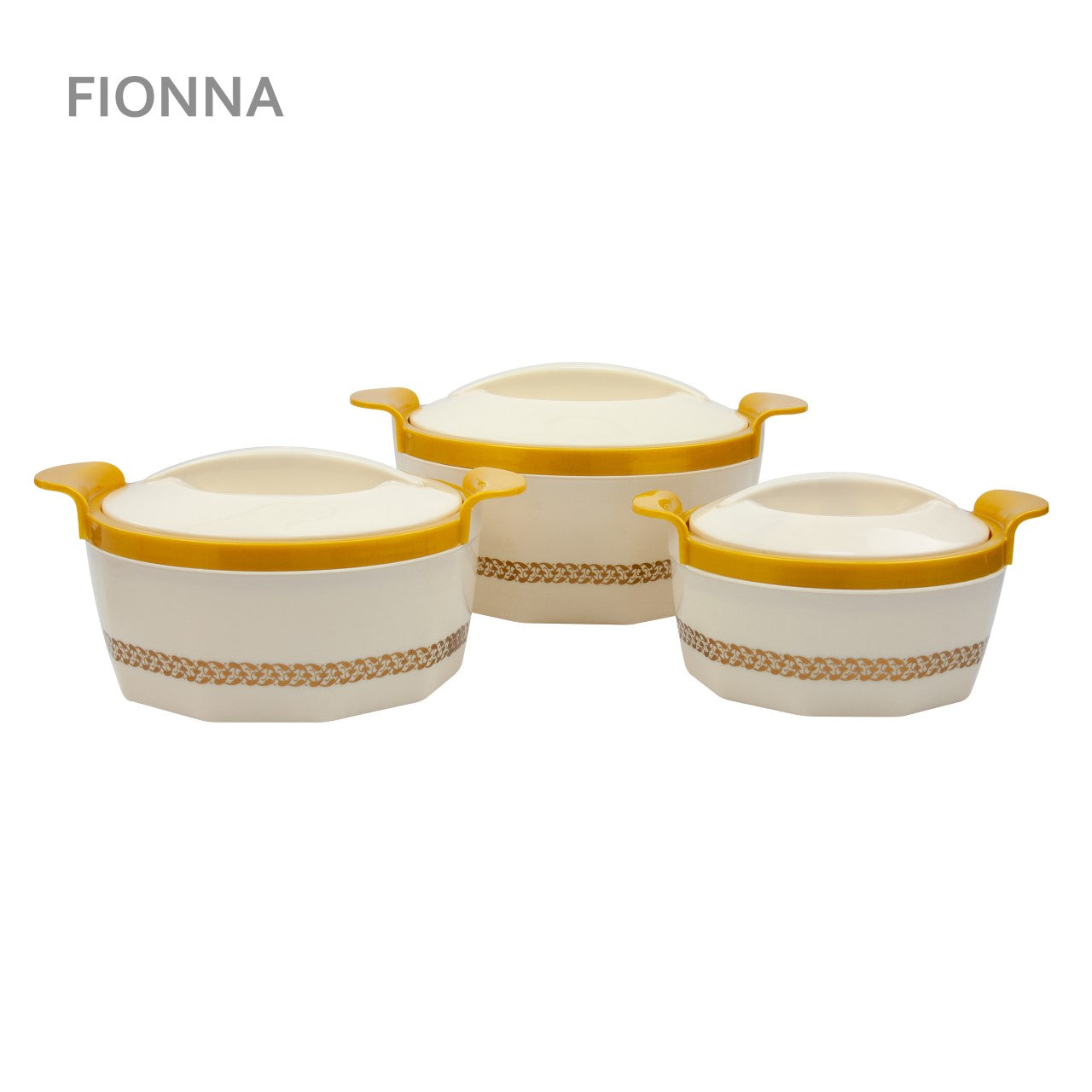 SQ Professional Fionna Hot Pot Set 3pc 1.0 - 1.5 - 2.5L Beige 9351 (Big Parcel Rate)