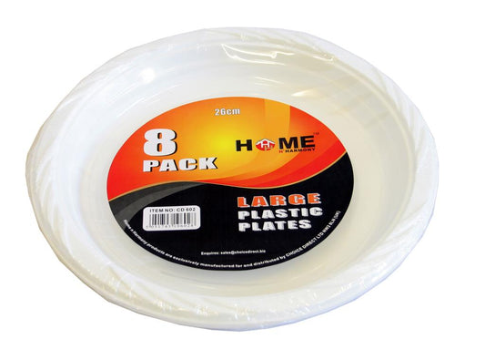 Plastic Plates - 26cm - Pack of 8 CD602 (Parcel Rate)