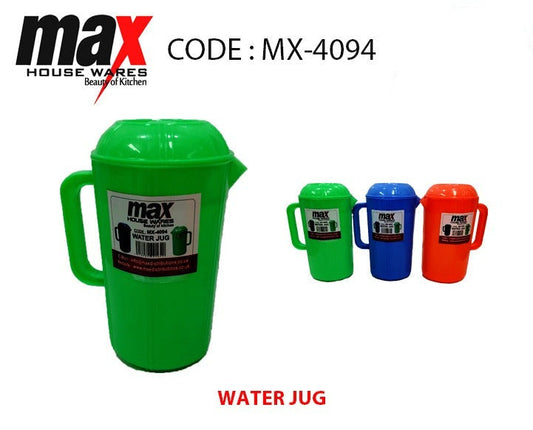 Water Jug With Lid 1.5 Litre Kitchen Outdoors MX4094 (Parcel Rate)