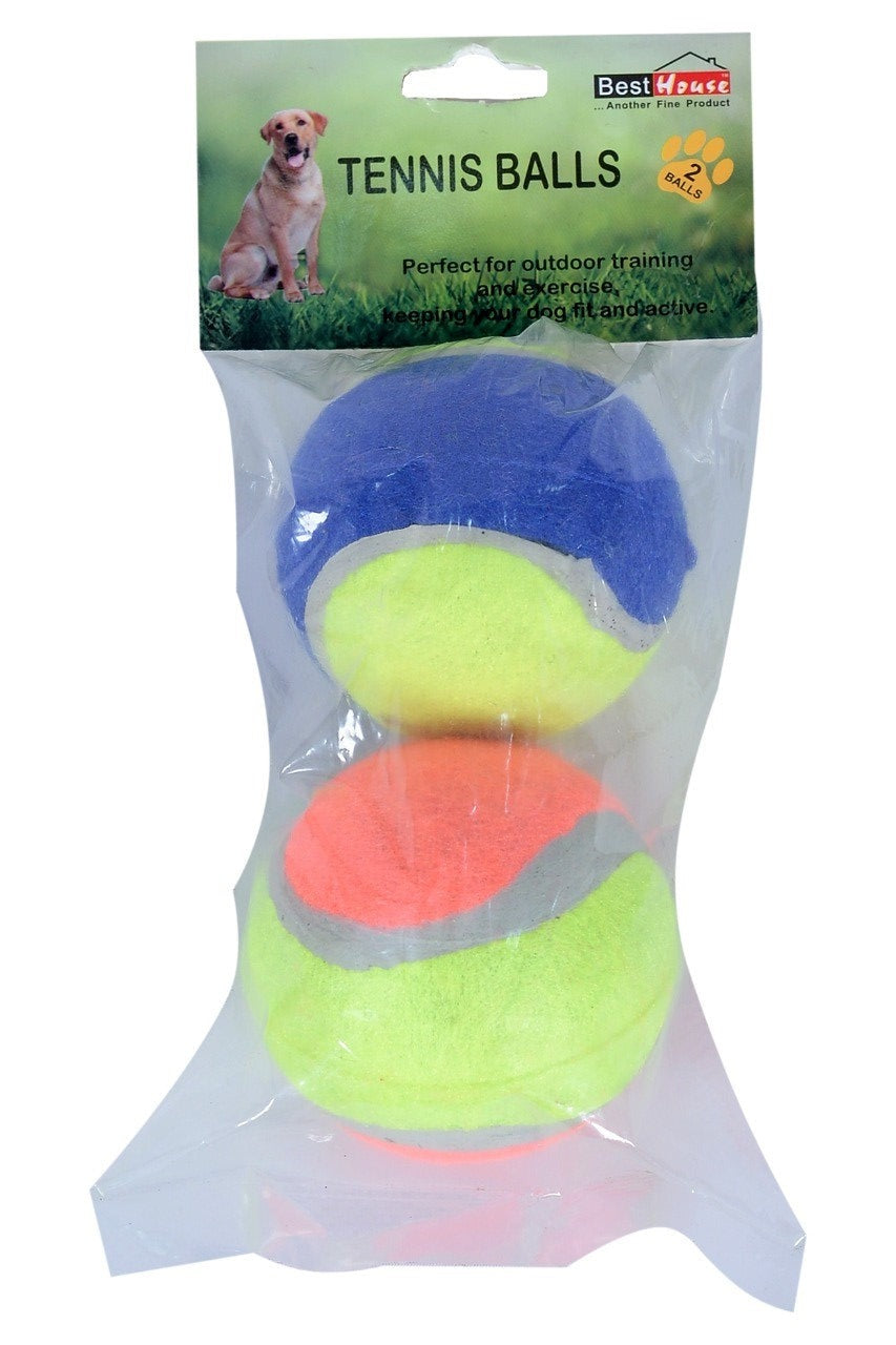 Pet Dog Tennis Balls Pack of 2 BB4101 (Parcel Rate)