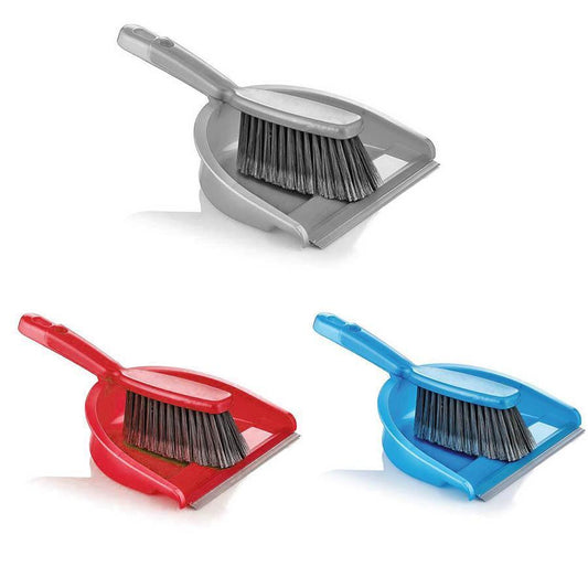 Household Kitchen Plastic Brush With Dustpan  1 Pc Assorted Colours ZP123 A  (Parcel Rate)